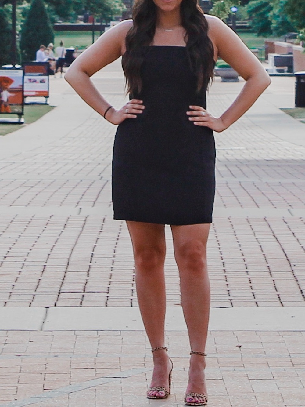 Lulu's Black Square-Neck Mini Dress